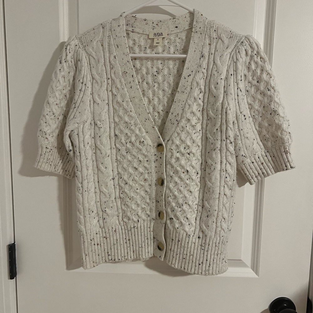 a.n.a Women's Cream Cable Knit Cardigan
